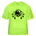 Native Art / First Nations Green T-Shirt Original Native Art Spirit Buffalo Design by Canadian Metis Artist Kim Hunter Men's Native Art Gifts & T-Shirts First Nations Men's Gifts & Apparel art & design by Canadian Metis Artist / Designer Kim Hunter custom imprinted First Nations gifts & apparel available.