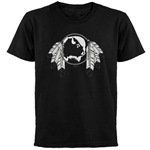 Metis First Nations  Dark T-Shirt Original Native Art Spirit Buffalo Design by Canadian Metis Artist Kim Hunter Men's Native Art Gifts & Shirts First Nations Men's Gifts & Apparel art & design by Canadian Metis Artist / Designer Kim Hunter custom imprinted First Nations gifts & apparel available.