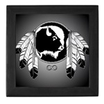  First Nations Art Wooden Tile Box Original Metis Art Gifts Original Spirit Buffalo Native Art First Nations Gifts & Shirts art & design by Canadian Metis Artist / Designer Kim Hunter custom imprinted First Nations gifts & apparel available.