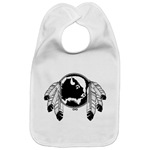 First Nations Baby Bib First Nations Art Baby Gifts Native Art Infant / Toddler Baby Gifts & Shirts Original Native Art Baby's Spirit Buffalo Shirts Design Toddler & new born First Nations Native Art Gifts for Baby Boy's & Girls T-Shirts First Nations Childrens Gifts & Apparel art & design by Canadian Metis Artist / Designer Kim Hunter custom imprinted First Nations gifts & apparel available.