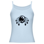 Native Art / First Nations Jr. Spaghetti Tank, Original Native Art Spirit Buffalo Design by Canadian Metis Artist Kim Hunter Women's Native Art Gifts & Shirts First Nations Womens Gifts & Shirts art & design by Canadian Metis Artist / Designer Kim Hunter custom imprinted First Nations gifts & apparel available.