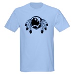 Native First Nations Art Ash Grey , blue or natural Mens T-Shirt Original Native Art Spirit Buffalo Design by Canadian Metis Artist Kim Hunter Men's Native Art Gifts & Shirts First Nations Men's Gifts & Apparel art & design by Canadian Metis Artist / Designer Kim Hunter custom imprinted First Nations gifts & apparel available.