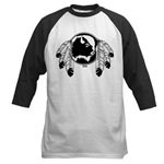 Metis First Nations  Baseball Jersey Original Native Art Spirit Buffalo Design by Canadian Metis Artist Kim Hunter Men's Native Art Gifts & Shirts First Nations Men's Gifts & Apparel art & design by Canadian Metis Artist / Designer Kim Hunter custom imprinted First Nations gifts & apparel available.