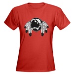 First Nations Art Women's Dark T-Shirt Women's Native Art Gifts & Shirts First Nations Womens Gifts & Shirts art & design by Canadian Metis Artist / Designer Kim Hunter custom imprinted First Nations gifts & apparel available.