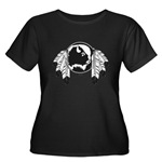 First Nations Art Women's Plus Size Shirt Native Art Eagle Feathers Women's Shirts Women's Native Art Gifts & Shirts First Nations Womens Gifts & Shirts art & design by Canadian Metis Artist / Designer Kim Hunter custom imprinted First Nations gifts & apparel available.