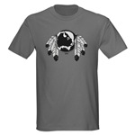 Native Art / First Nations Dark T-Shirt Original Native Art Spirit Buffalo Design by Canadian Metis Artist Kim Hunter Men's Native Art Gifts & Shirts First Nations Men's Gifts & Apparel art & design by Canadian Metis Artist / Designer Kim Hunter custom imprinted First Nations gifts & apparel available.