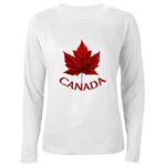 Ladies Canada Shirt Beautiful Red Canadian Maple Leaf Souvenir Women's Long Sleeve T-Shirt