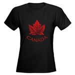 Canada Souvenir T-Shirts Women's T-Shirt Canada Ladies T-Shirts Canadian Maple Leaf Souvenir T-shirt for Women amp; Girls