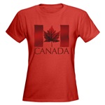 Canadian Flag T-shirt Women's Souvenir T-shirt Ladies Canada T-Shirt for Women & Girls Beautiful Red Canada Souvenir T-shirts