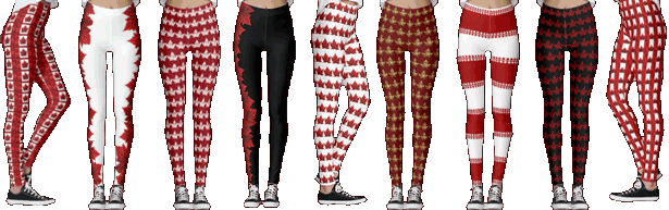 Canada leggings Canada souvenir tights and Canada souvenir leggings are fully customizable and come in a variety of colours and sized. Personalize these Canada Flag and Canada Maple Leaf leggings to suit your or team needs Canada Souvenir Leggings by Canadian Designer Kim Hunter