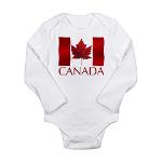 Canada Souvenir Baby Bodysuit Canada Flag Baby One-piece