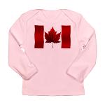 Canada Souvenir Baby Shirts Long Sleeve Canada Flag Shirts