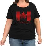 Canadian Flag Souvenir Women's Plus Size Scoop Neck Shirt