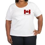 Canada Flag Women's Scoop Neck Plus Size Canada T-Shirt