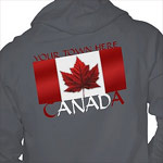 Fully customizable Canada jackets, monogrammed embroidered Canada souvenir jackets and hoodies, printed your name here Canada team hoodies and jackets. 