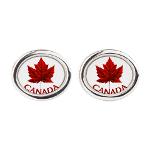 Canada Souvenir Cufflinks Stylish Canada Cufflinks and Canada Flag Souvenir Red Maple Leaf Cufflinks