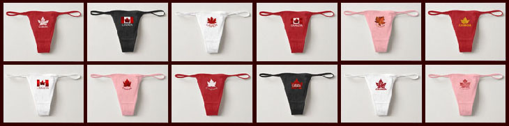 Customizable Canada Panties Thongs & Lady's Canada Souvenir Boy Brief Underwear 