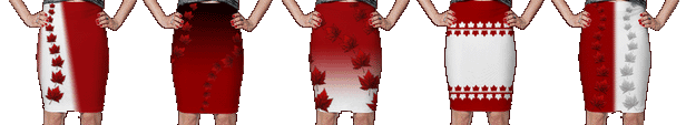 Canada Flag Fitted Skirts Canada Maple Leaf Souvenir Skirts and Sporty Canada Skirts