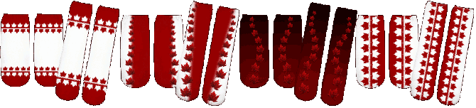 Canada Socks Ankle and Kneww High Canada Souvenir Socks Fun Canada Flag Souvenir Socks Stylish Lady's Canada Flag Ankle Socks and Knee High Red & White Canada Flag Socks Design by Canadian Artist / Designer Kim Hunter