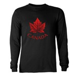 Canada Souvenir Shirt Long Sleeve Dark Canada Souvenir T-Shirt Men Women Boys Girls Cool Red Canada Maple Leaf Souvenir T-shirts & Gifts