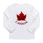 Canada Souvenir Baby Shirts Long Sleeve Maple Leaf Shirts