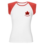 Canada Souvenir T-shirt Women's T-Shirt Women's Cap Sleeve T-shirt Canadian Maple Leaf Souvenir t-shirt for Women & Girls