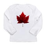 Canada Souvenir Baby Shirts Long Sleeve Maple Leaf Shirts