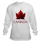 Canada Long Sleeve Shirt Men's Shirt Canada Souvenir T-Shirts Canadian Flag Souvenir T-shirts Canada Souvenir Shirts Cool Red Canada Maple Leaf Souvenir T-shirts