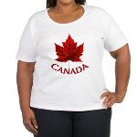 Canada Maple Leaf Art Souvenir Women's Plus Size Scoo