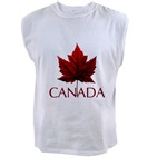 Canadian Souvenir Men's Tank Top Souvenir Sleeveless Tee Men's Muscle Shirt Canada Shirt Maple Leaf Souvenir Shirts