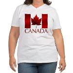 Women's Canada T-shirt Canada Souvenir Women's Plus Size V-Neck T-shirts Canada Souvenir T-Shirts & Gifts Canadian Maple Leaf Souvenir plus Size Womens's T-shirts Canada Flag Souvenir t-shirt for Women & Girls. Beautiful Red Canada Maple Leaf Souvenir T-shirts