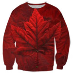 Canada Maple Leaf Sweatshirts Cool All-Over-Print Canada Souvenir Sweatshirts Canadian Maple Leaf Souvenir Shirts for Men Women & Kids 