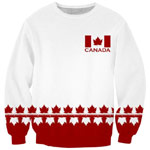 Canada Flag Sweatshirts Cool All-Over-Print Canada Souvenir Sweatshirts Canadian Maple Leaf Souvenir Shirts for Men Women & Kids 