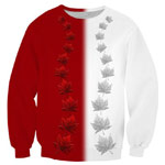 Canada Flag Sweatshirts Cool All-Over-Print Canada Souvenir Sweatshirts Canadian Maple Leaf Souvenir Shirts for Men Women & Kids 