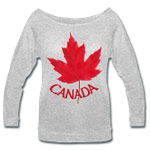 Women's Canada Souvenir Shirts Canada Sweatshirts Lady's Stylish Canada Flag Shirts Canadian Maple Leaf Shirts for Men Women Kids and Baby by Canadian Artist / Designer Kim Hunter