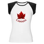 Canada Women's Cap Sleeve T-Shirt Maple Leaf Shirts 