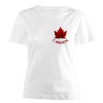 Women's Canada V-neck T-Shirt Maple Leaf Souvenir 