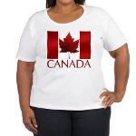 Canadian Flag Souvenir Women's Plus Size Scoop Nec