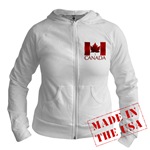 Canadian Flag Hoodie Canada Souvenir  Jr.Ladies Fitted  Hoodie Souvenir