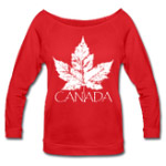 Women's Canada Souvenir Shirts Canada Sweatshirts Lady's Stylish Canada Flag Shirts Canadian Maple Leaf Shirts for Men Women Kids and Baby by Canadian Artist / Designer Kim Hunter