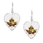 Gold Canada Earrings Canada Medal Souvenir Earrings