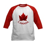 Canada Souvenir Kid's Baseball Jersey Boys Girls Canada Souvenir Jerseys Canada Maple Leaf Kid's Souvenir Baseball Jersey 