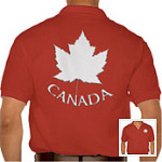 Canada Polo Shirts Red & White Canada Golf Souvenir Shirts