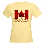 Canada Flag T-shirt Women's T-shirt Canadian Flag T-Shirts Canadian Maple Leaf Souvenir t-shirt for Women & Girls