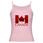 Canada Souvenir Tank Top Ladies Jr. Spaghetti Tank Canada Souvenir Shirt Canadian Maple Leaf Souvenir Shirt Camisole for Women & Girls Beautiful Red Canada Maple Leaf Shirts