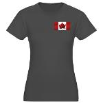 Women's Fitted Canada T-Shirt Canada Flag Tees 