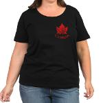 Canada Women's Plus Size Scoop Neck Dark T-Shirt 