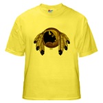 First Nations Art Yellow T-Shirt Original Native Art Spirit Buffalo Design by Canadian Metis Artist Kim Hunter Men's Native Art Gifts & T-Shirts First Nations Men's Gifts & Apparel art & design by Canadian Metis Artist / Designer Kim Hunter custom imprinted First Nations gifts & apparel available.