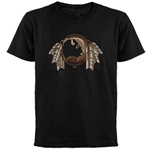 First Nations Art Dark T-Shirt Men's & Womens, Original Native Art Spirit Buffalo Design by Canadian Metis Artist Kim Hunter Men's Native Art Gifts & Shirts First Nations Men's Gifts & Apparel art & design by Canadian Metis Artist / Designer Kim Hunter custom imprinted First Nations gifts & apparel available.