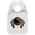 First Nations Art Bib First Nations Art Baby Gifts Native Art Infant / Toddler Baby T-Shirt & Shirts Original Native Art Baby's Spirit Buffalo Shirts Design Toddler & new born First Nations Native Art Gifts for Baby Boy's & Girls T-Shirts First Nations Childrens Gifts & Apparel art & design by Canadian Metis Artist / Designer Kim Hunter custom imprinted First Nations gifts & apparel available.